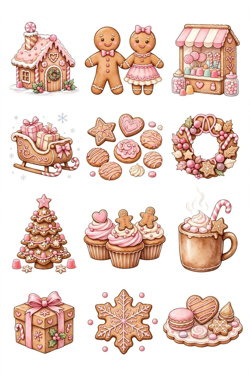 Gingerbread Dreams — 12 sweet gingerbread Christmas designs