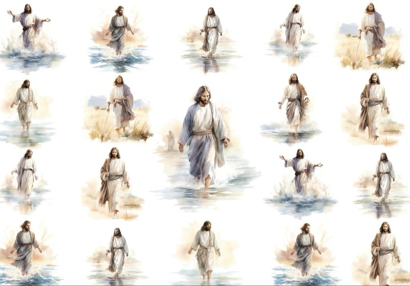 Jesus Walking on Water — 20 watercolor scenes of Jesus on the water