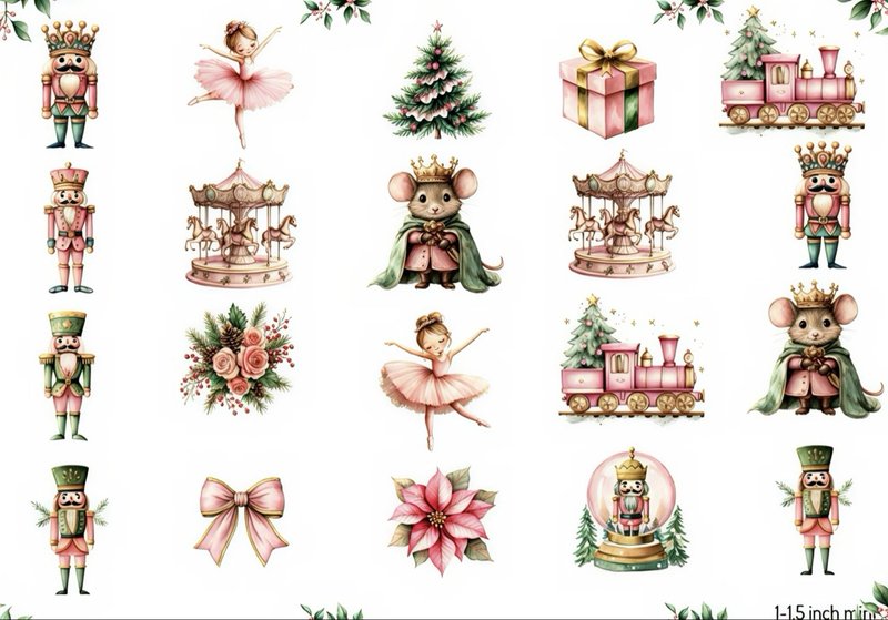 Pink Nutcracker Minis — mini pink nutcracker and ballerina designs