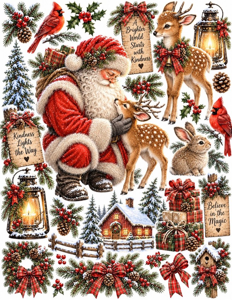 Santa Kindness — heartwarming Santa collage designs