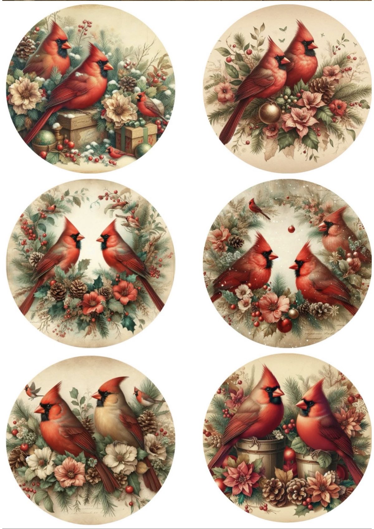 Circle Portraits decoupage rice paper design