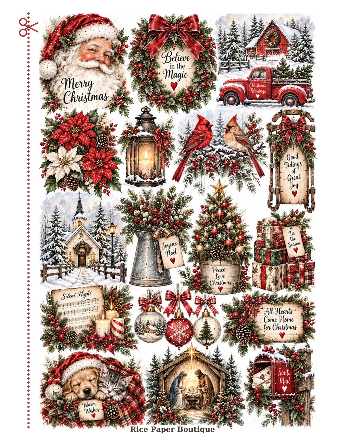 Book Page decoupage rice paper design