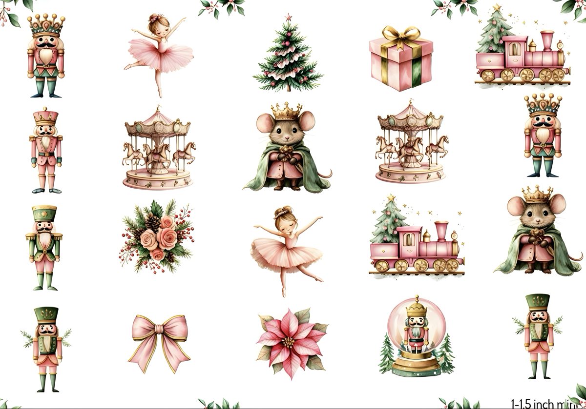 Nutcracker Pink Mini decoupage rice paper design