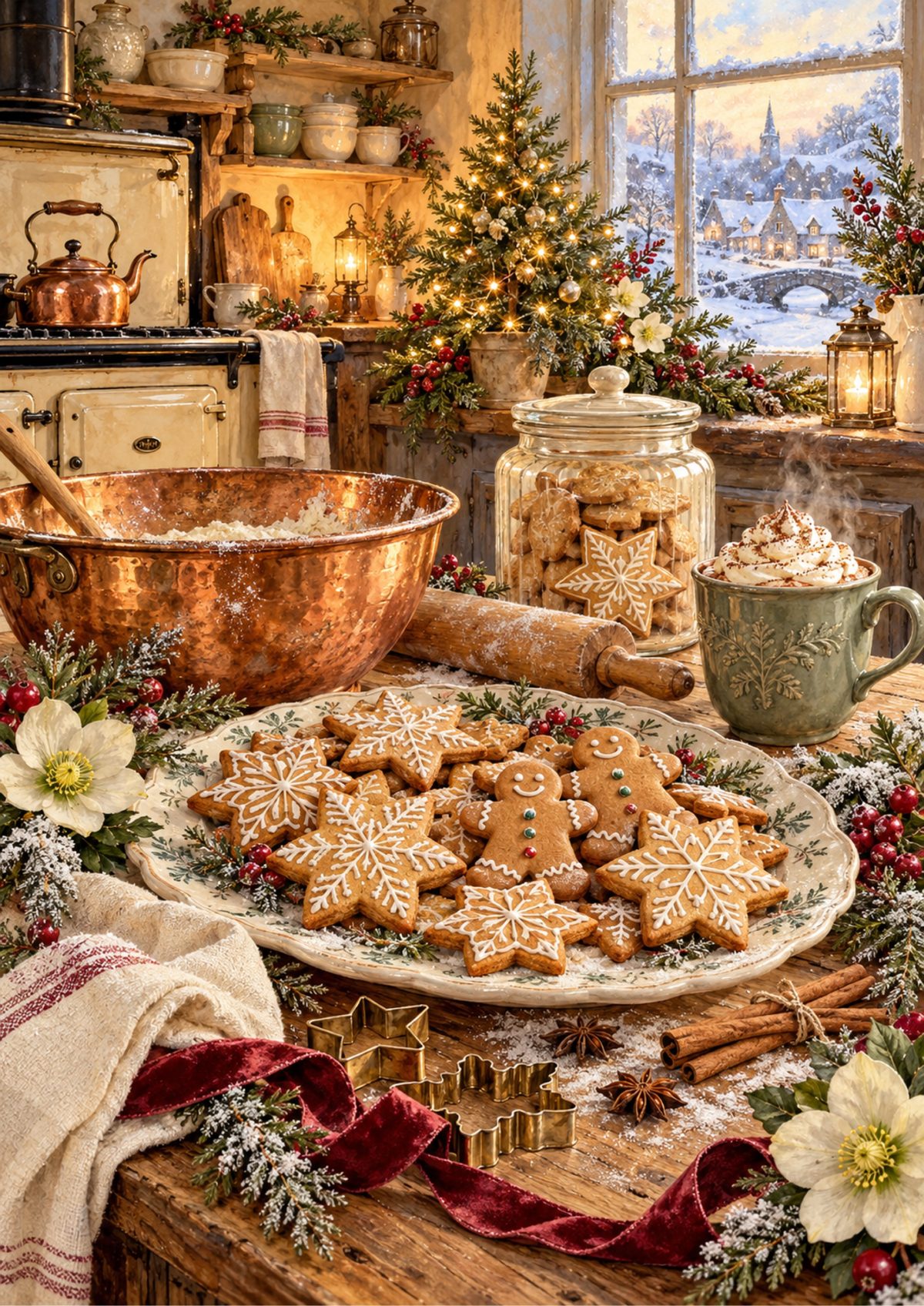 Christmas Baking decoupage rice paper design