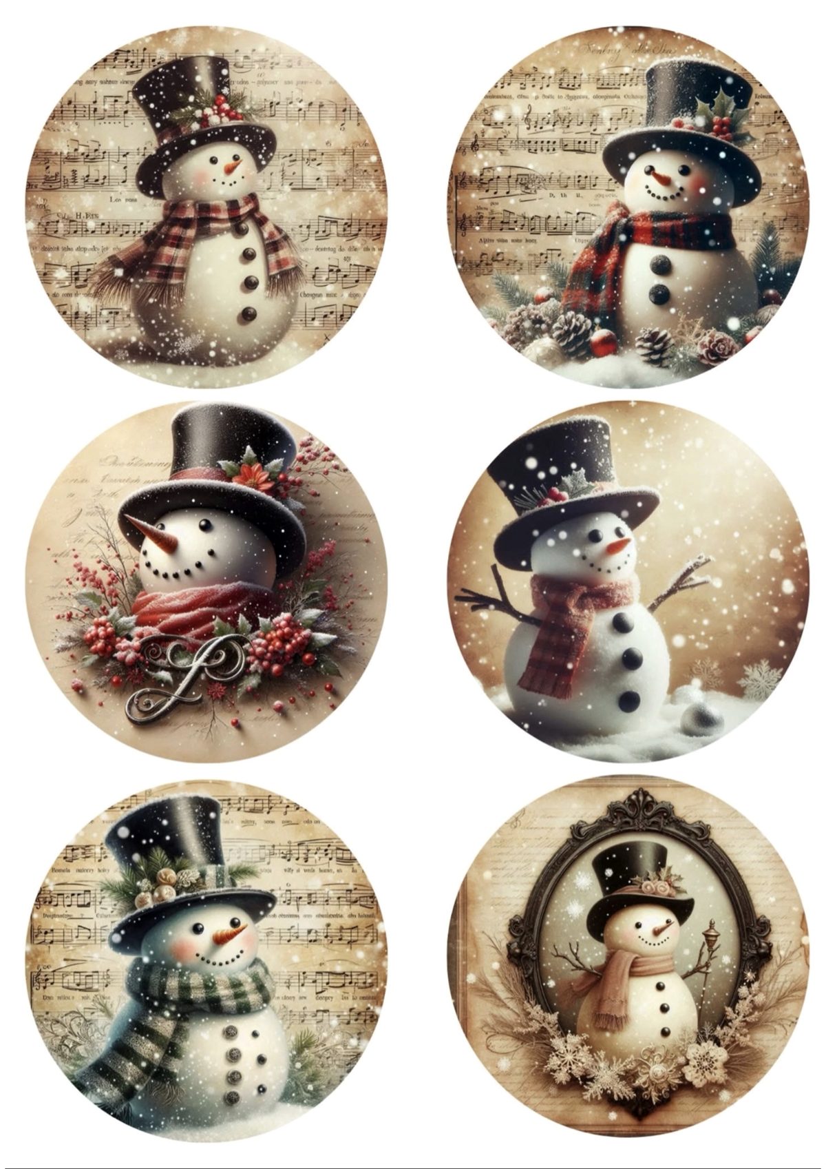 Christmas Circles decoupage rice paper design