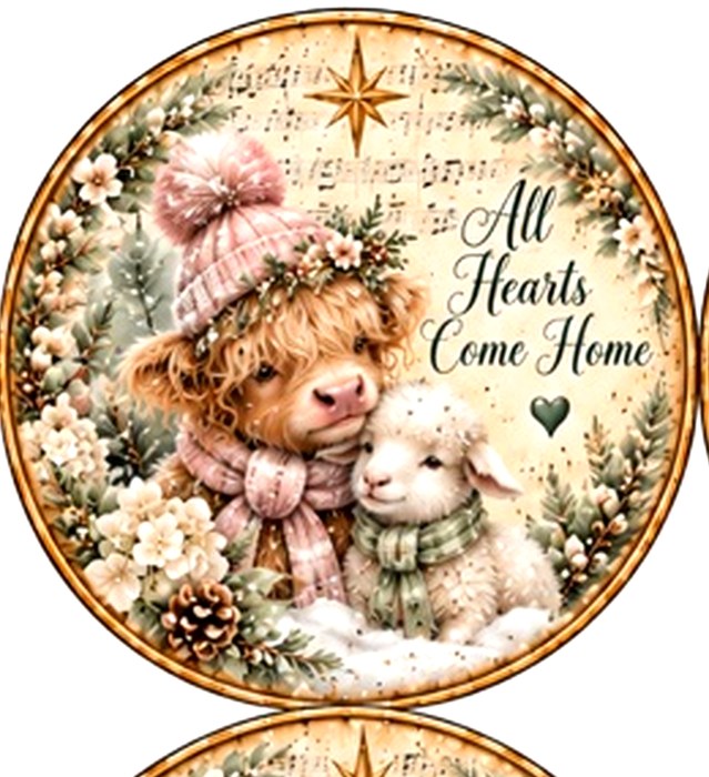 Highland Cow Christmas Circles #2