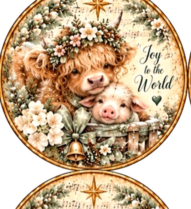 Highland Cow Christmas Circles #5