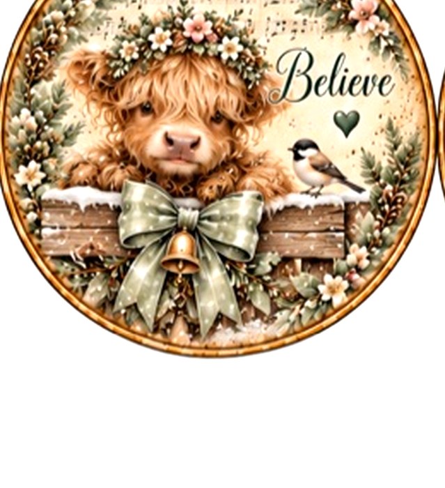 Highland Cow Christmas Circles #8