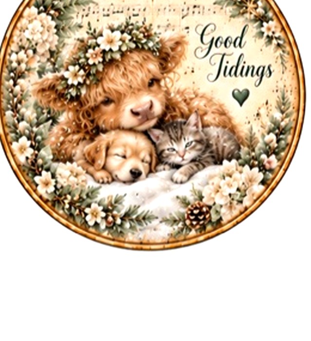 Highland Cow Christmas Circles #9