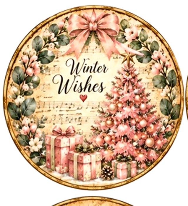 Pink Christmas Circles #1