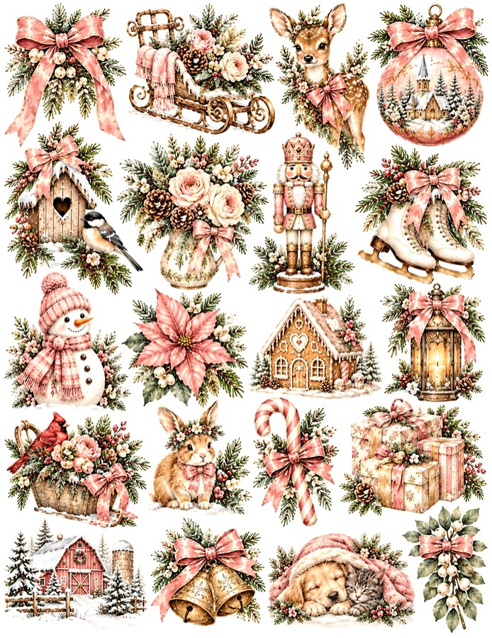 Pink Christmas Collage