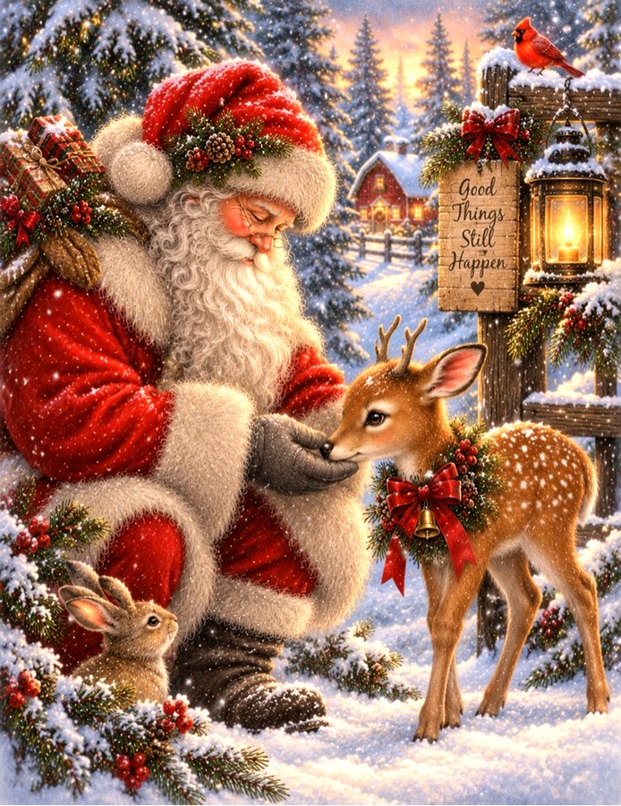 Santa with Deer